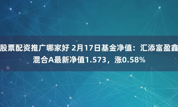 股票配资推广哪家好 2月17日基金净值：汇添富盈鑫混合A最新净值1.573，涨0.58%